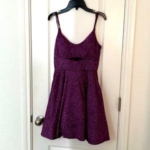 Super Cute homecoming/prom dress deep purple lots of sparkle. Size 5